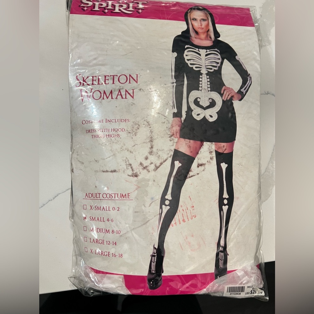 Skeleton hooded dress